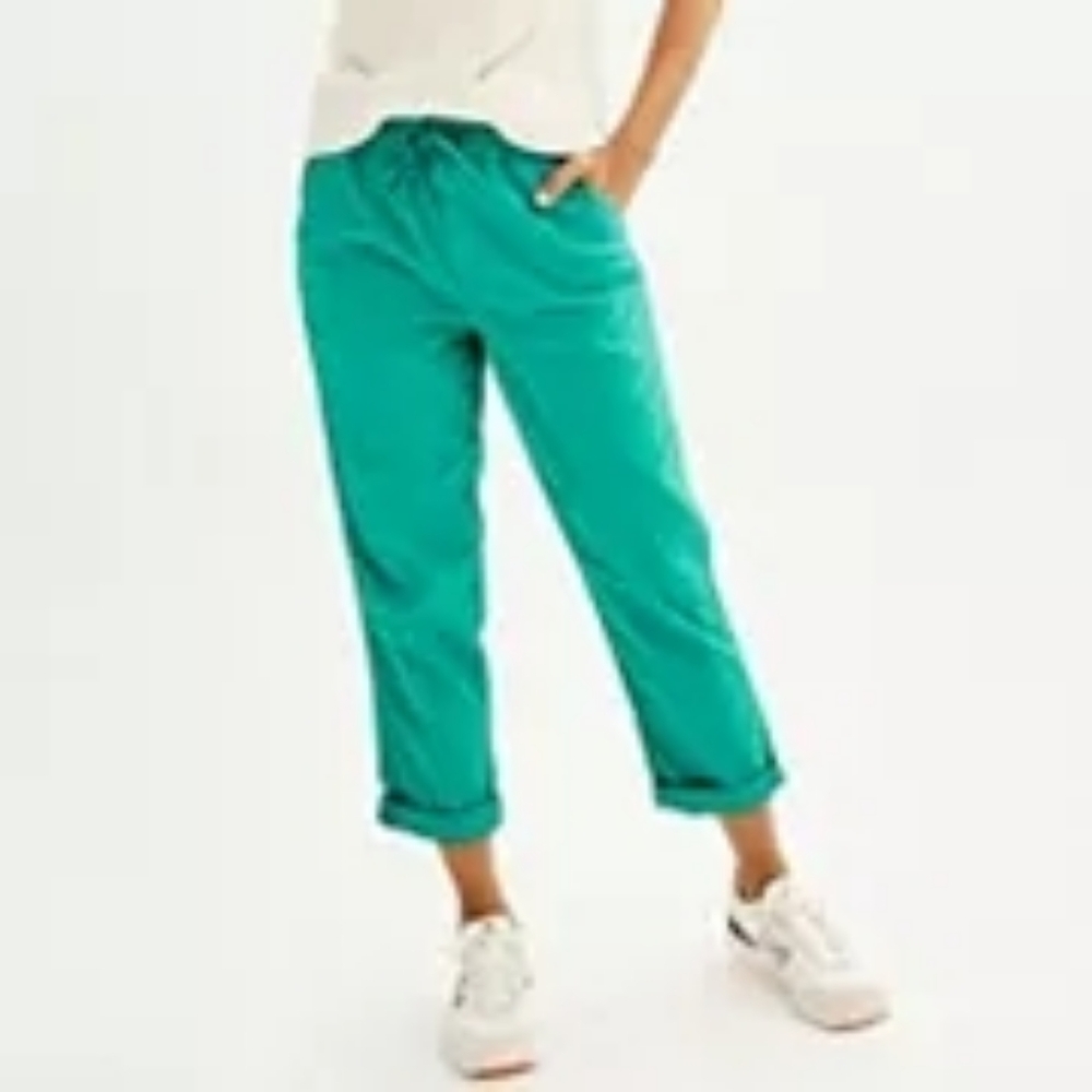 L Petite Sonoma Goods For Life Easy Paper Bag Waist Capri Pants